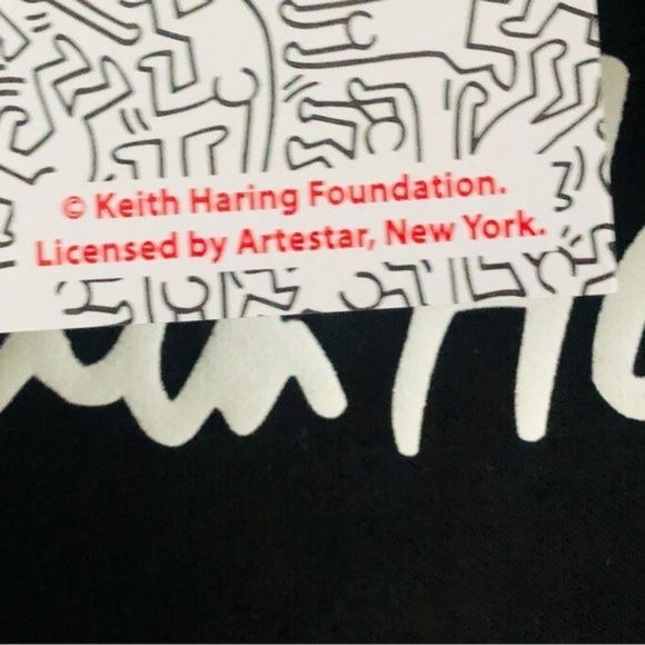 Keith Haring Black Crewneck Sweatshirt Pop Art Graphic Retro Unisex Size Large - Picture 10 of 11